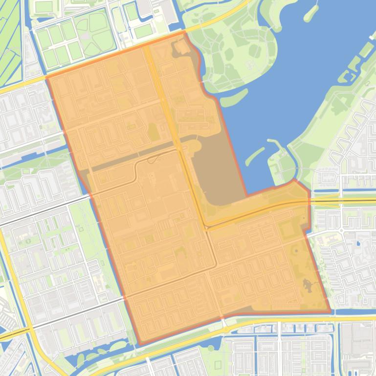 Kaart van de wijk Osdorp-Oost.