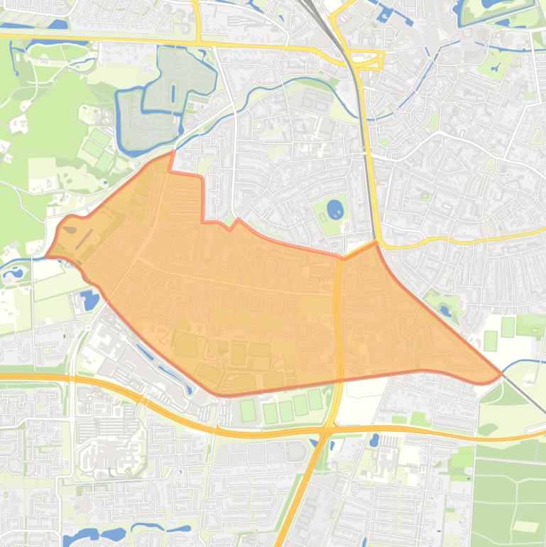 Kaart van de wijk Ossenkoppelerhoek.