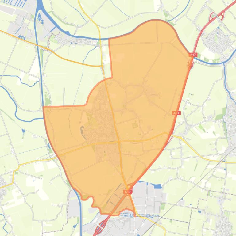 Kaart van de wijk Oud Gastel.