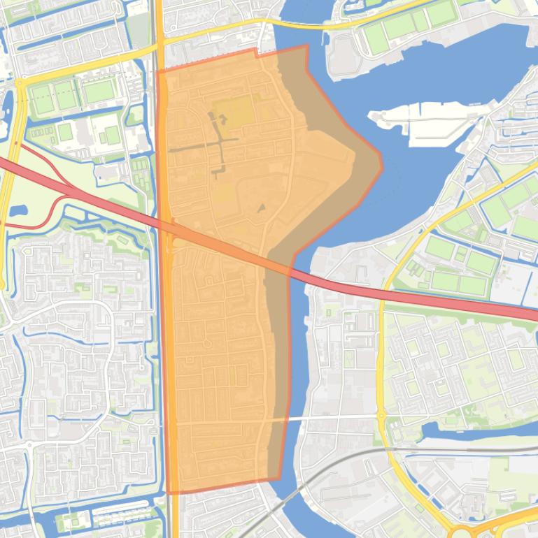 Kaart van de wijk Oud Koog a/d Zaan.