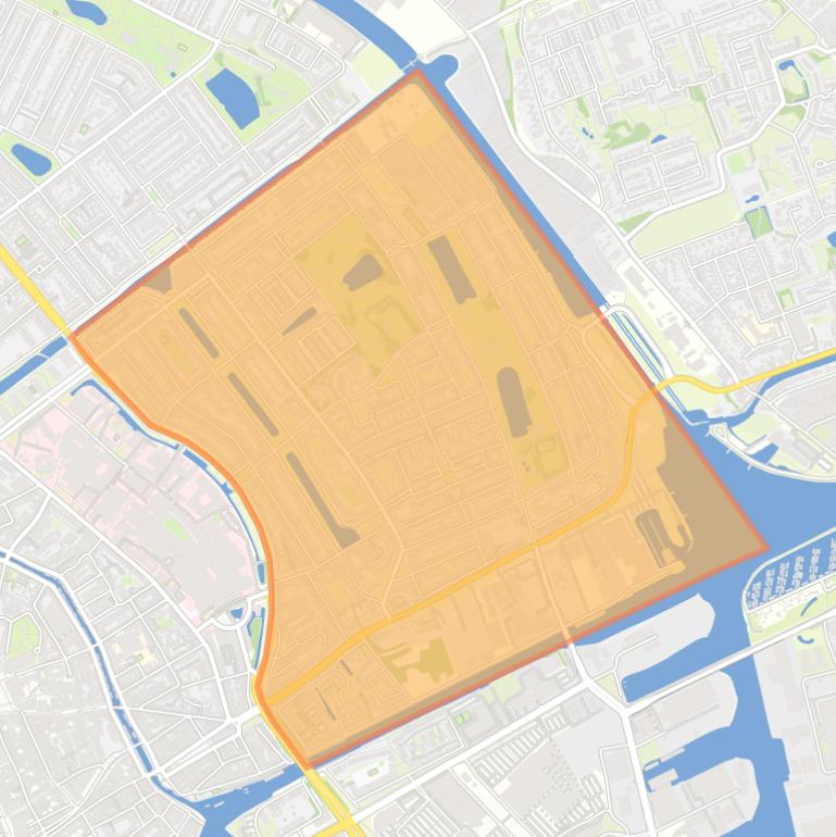 Kaart van de wijk Oud-Oost.