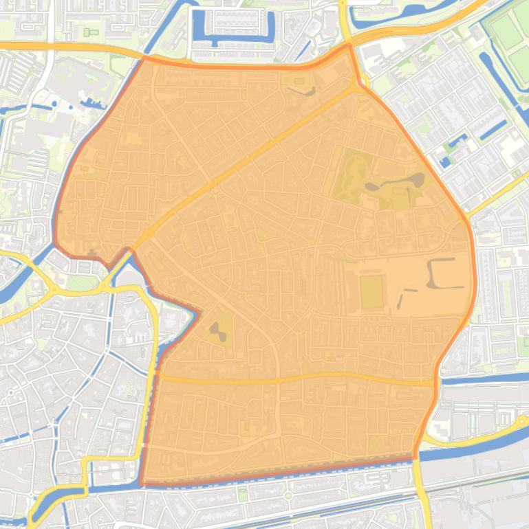 Kaart van de wijk Oud-Oost.