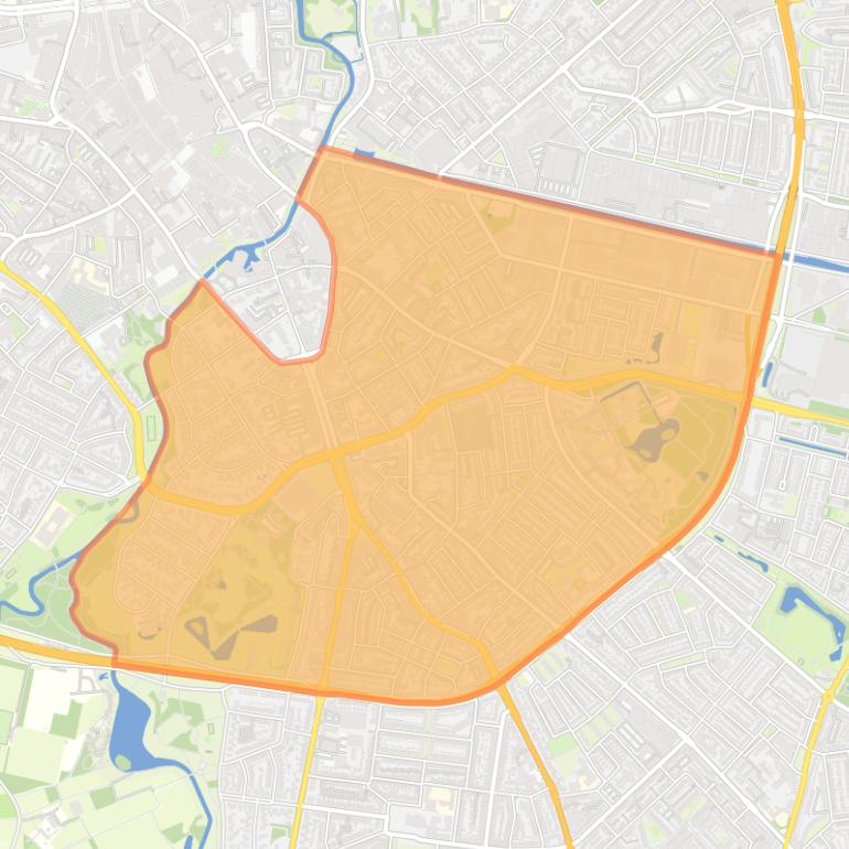 Kaart van de wijk Oud-Stratum.