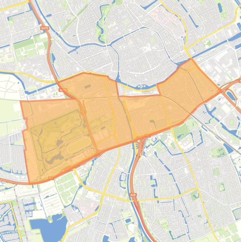 Kaart van de wijk Oud-Zuid.