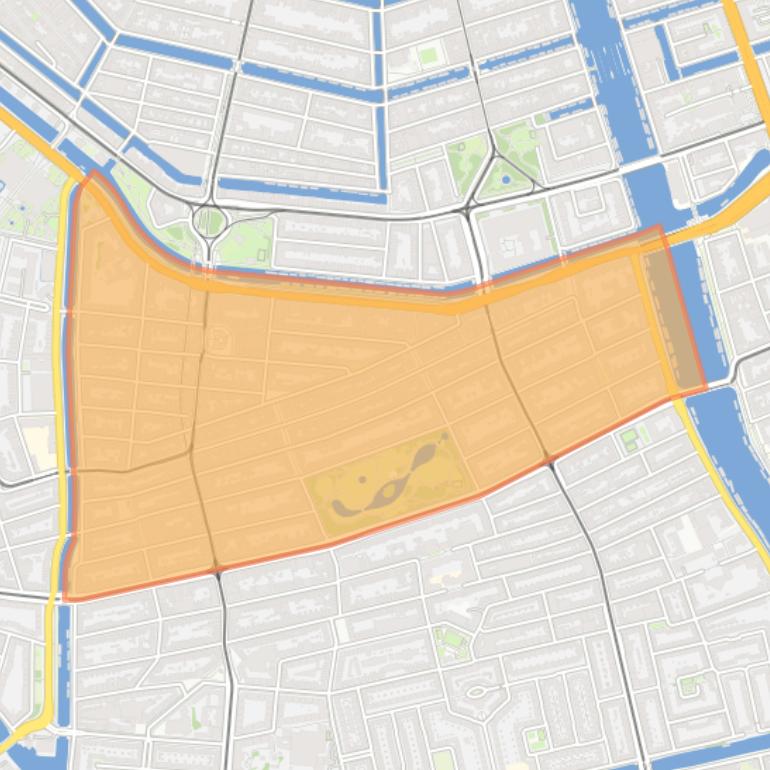 Kaart van de wijk Oude Pijp.