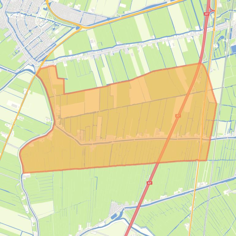 Kaart van de wijk Oudendijk.