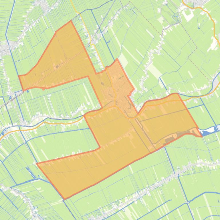 Kaart van de wijk Oudewater.