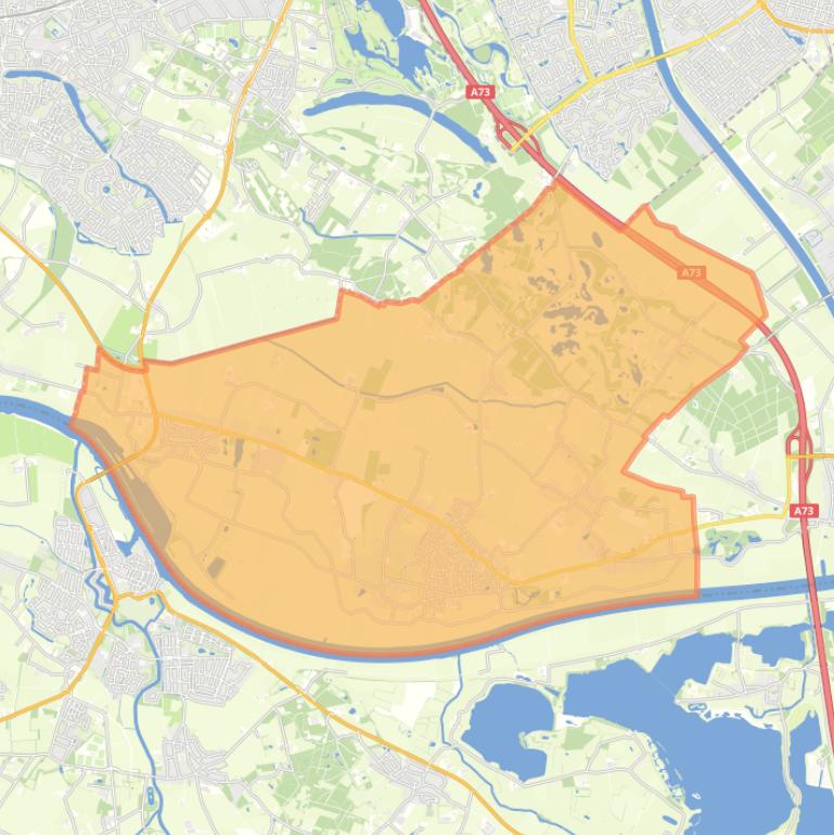 Kaart van de wijk Overasselt.