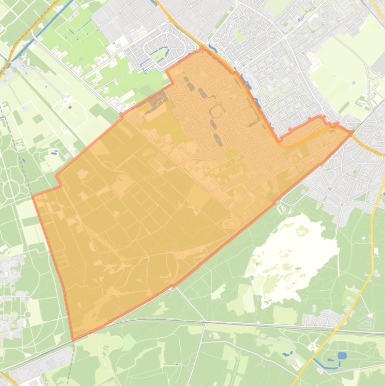 Kaart van de wijk Overhees.