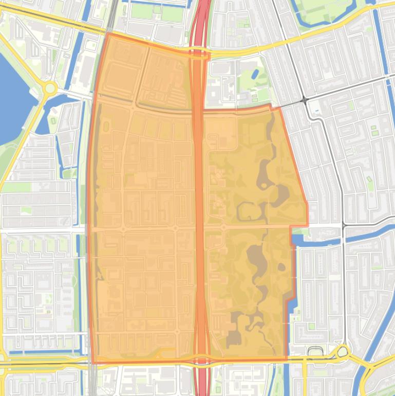 Kaart van de wijk Overtoomse Veld.
