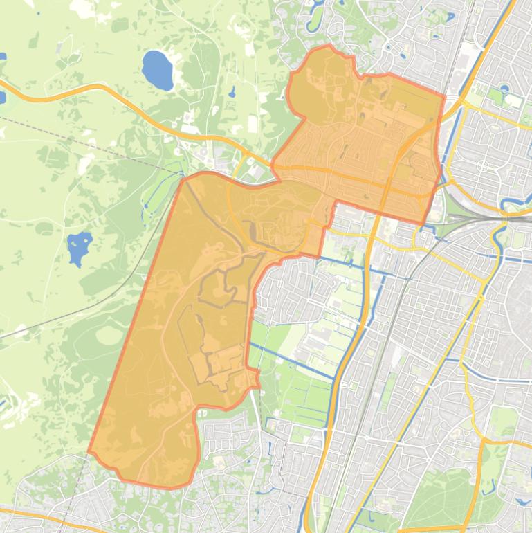 Kaart van de wijk Overveen.