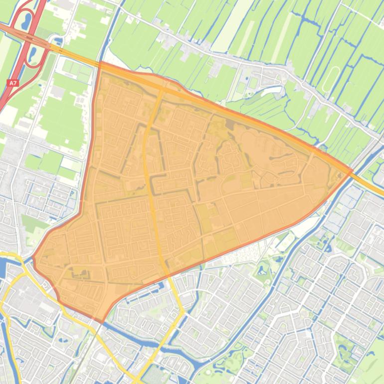 Kaart van de wijk Overwhere.