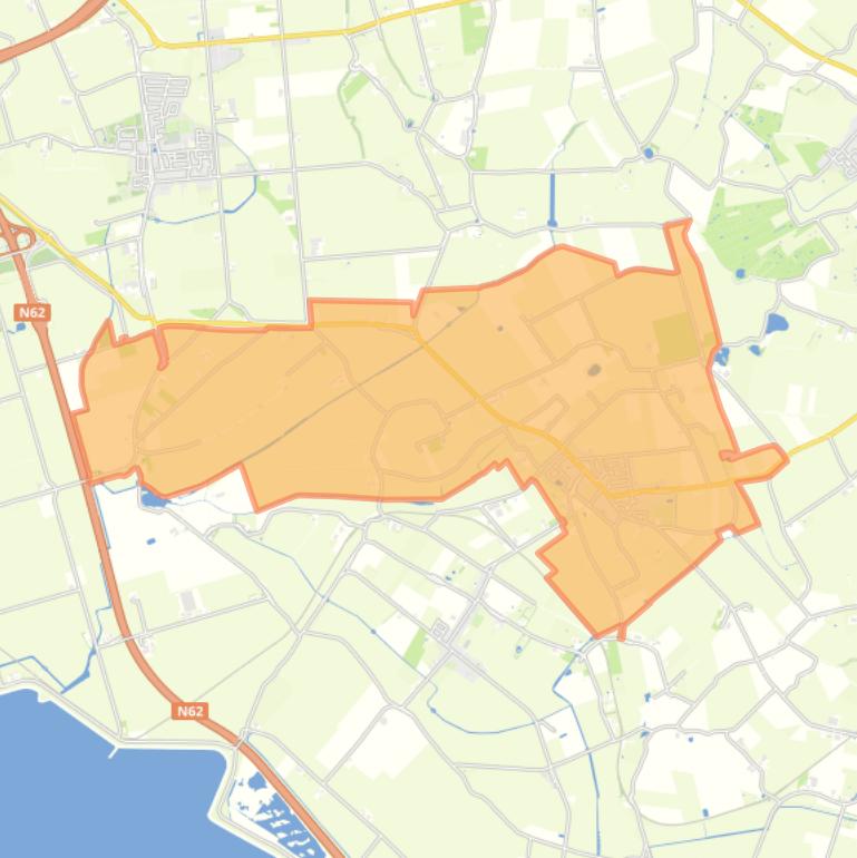 Kaart van de wijk Ovezande.