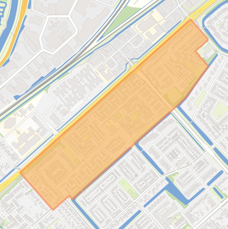 Kaart van de Planetenwijk.