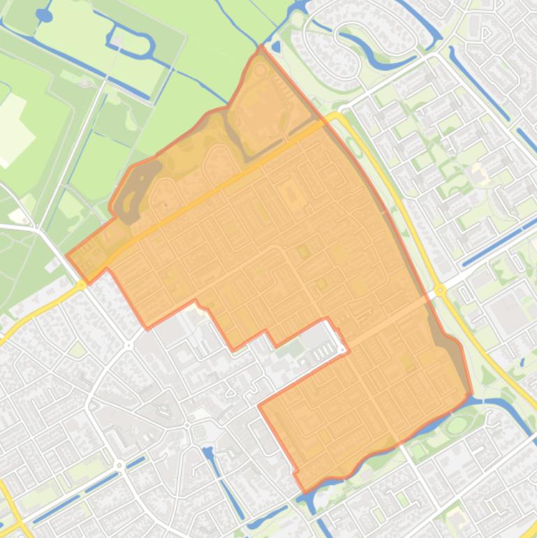 Kaart van de wijk Poelenburg en Oosterzij.