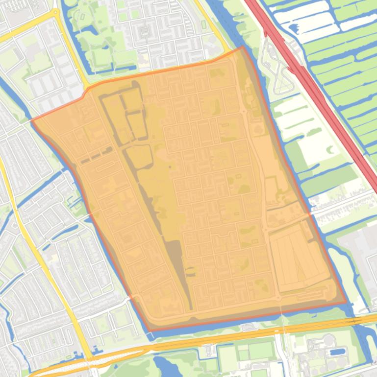 Kaart van de wijk Poelenburg.