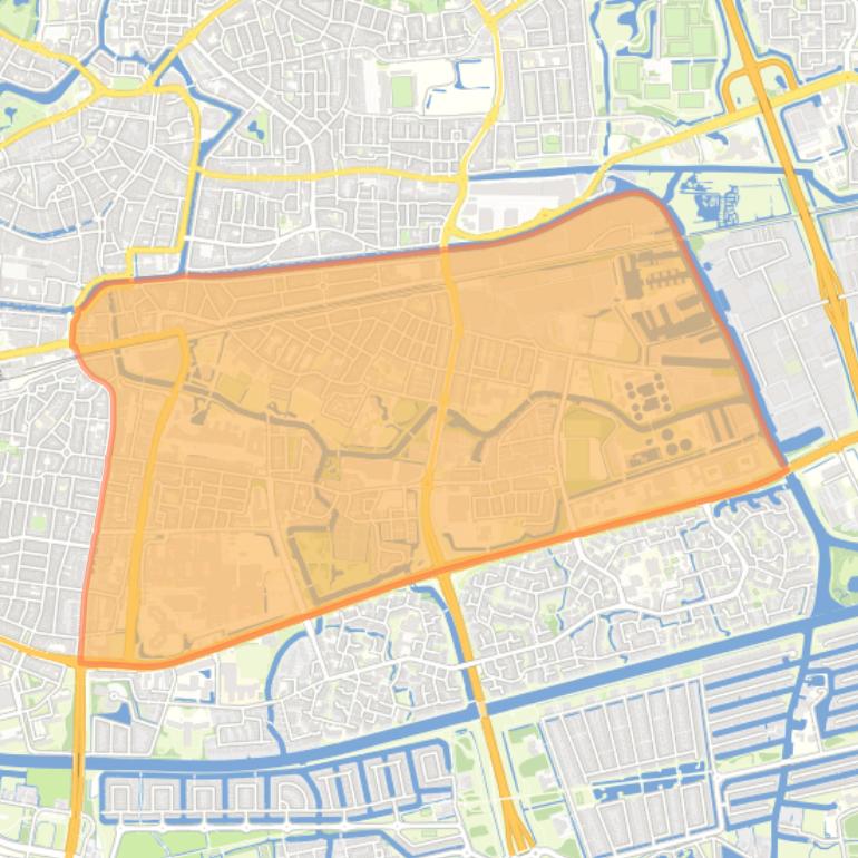 Kaart van de wijk Potmargezone.