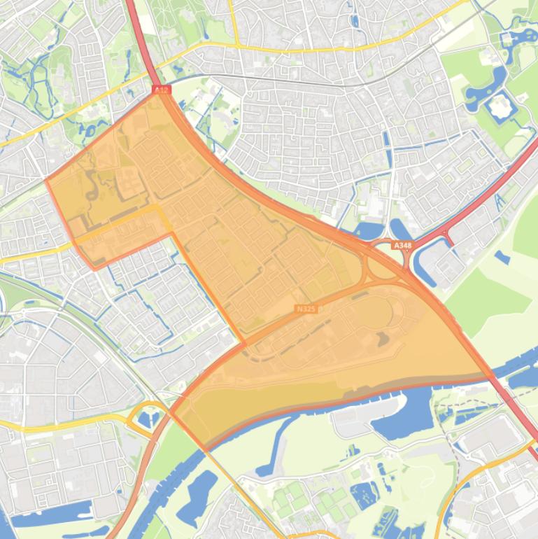 Kaart van de wijk Presikhaaf-Oost.