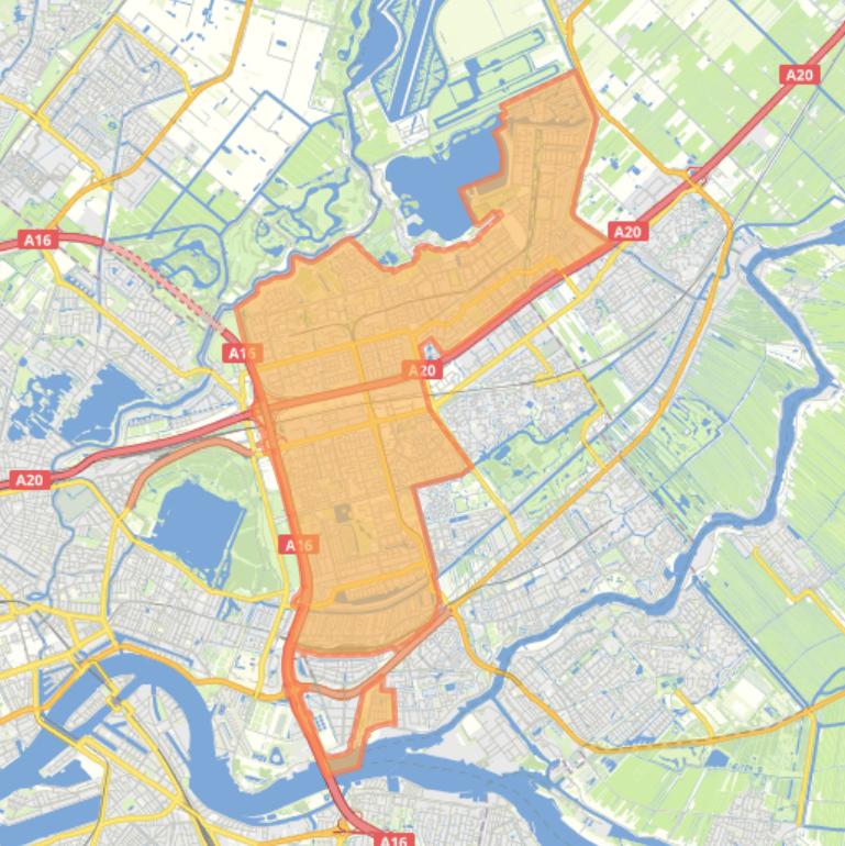 Kaart van de wijk Prins Alexander.