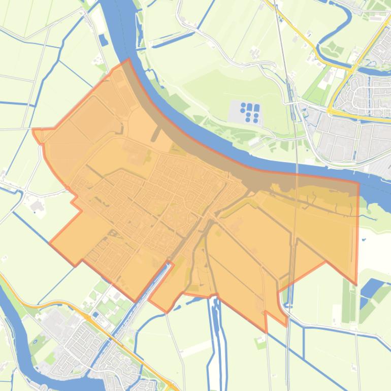 Kaart van de wijk Puttershoek.