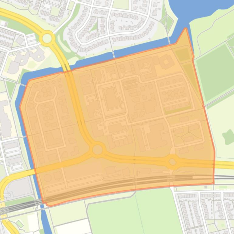 Kaart van de wijk Randstad.