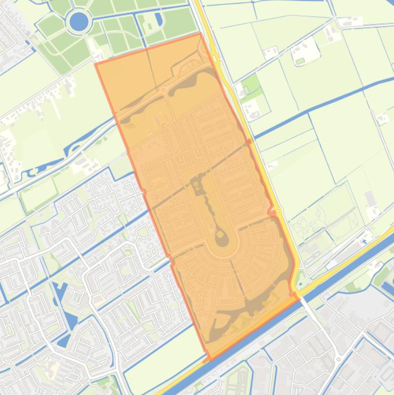 Kaart van de wijk Ravense Hoek.