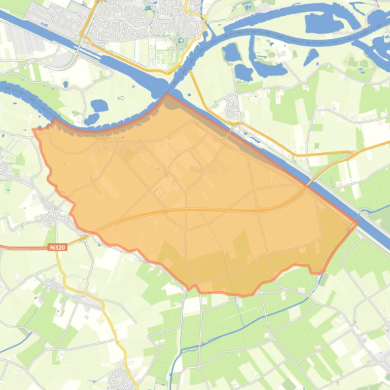 Kaart van de wijk Ravenswaaij.