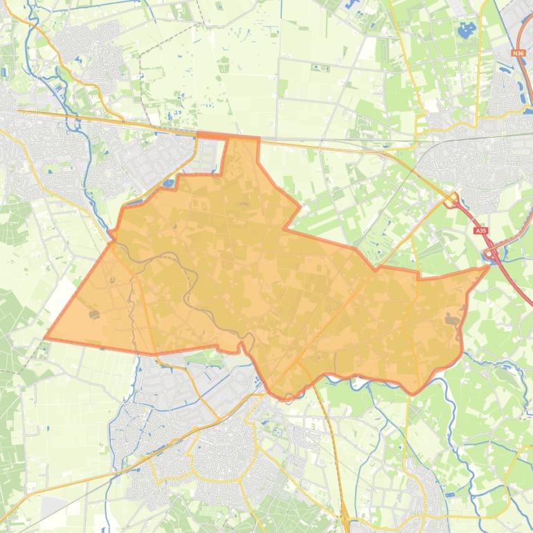 Kaart van de wijk Rectum - Notter - Zuna.