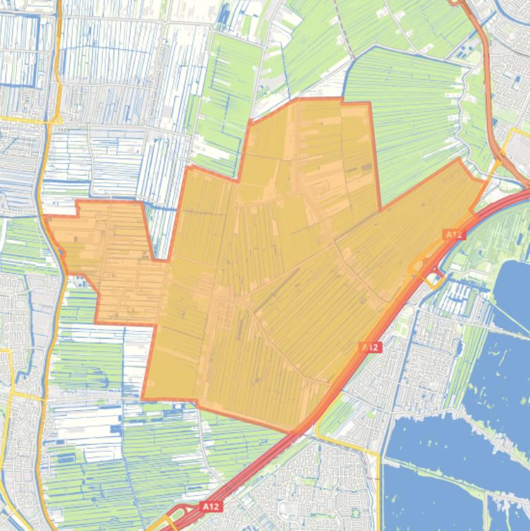 Kaart van de wijk Reeuwijk-Dorp.