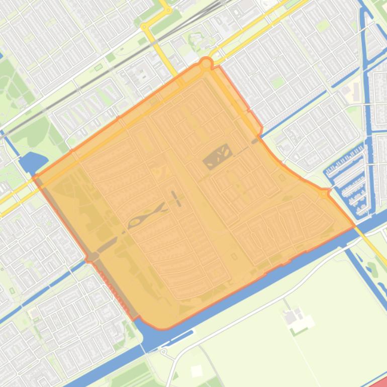 Kaart van de wijk Regenboogbuurt.