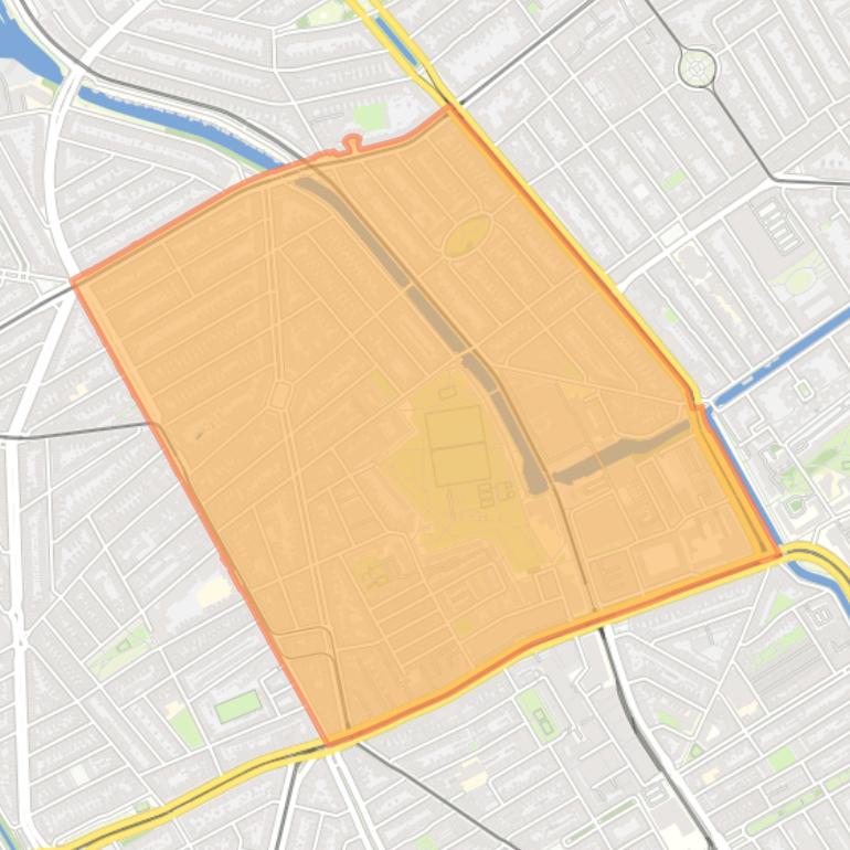 Kaart van de wijk Regentessekwartier.