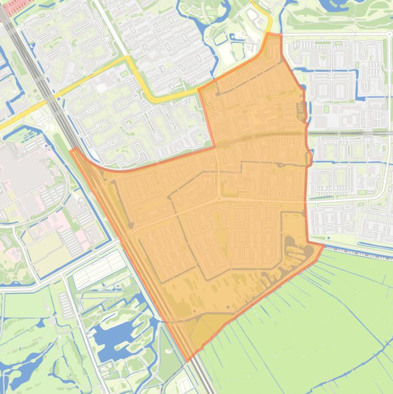 Kaart van de wijk Reigersbos.