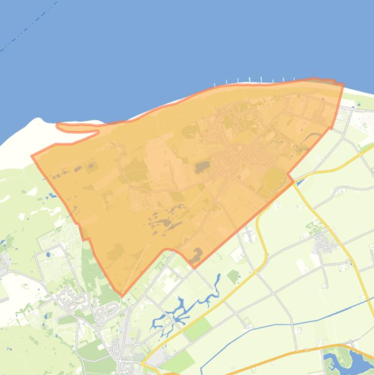 Kaart van de wijk Renesse.