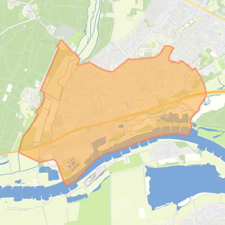 Kaart van de wijk Renkum Zuid.