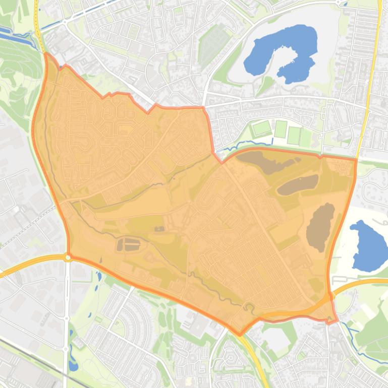 Kaart van de wijk Rennemig - Beersdal.