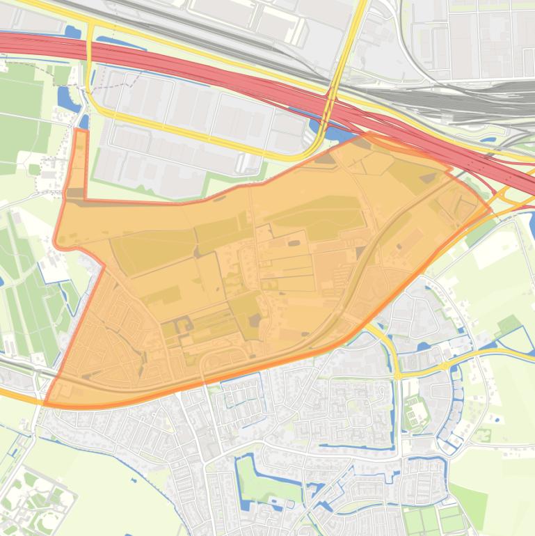 Kaart van de wijk Rhoon-Noord.