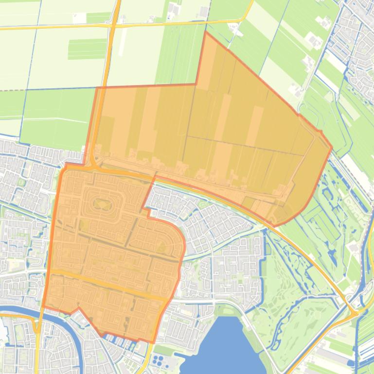 Kaart van de wijk Ridderveld.