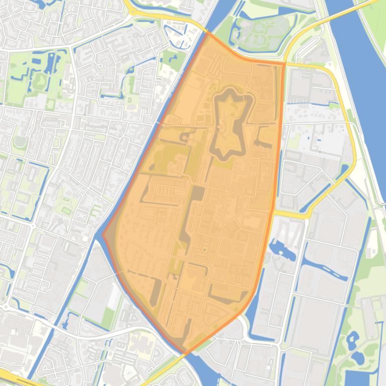 Kaart van de wijk Rijnhuizen.