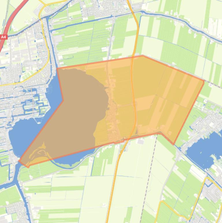 Kaart van de wijk Rijnsaterwoude.