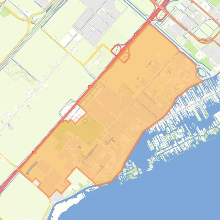 Kaart van de wijk Rijsenhout.