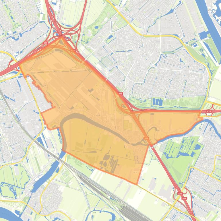 Kaart van de wijk Rijsoord.