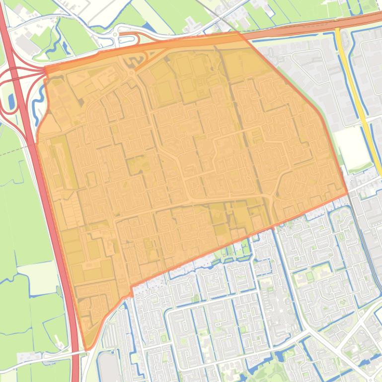 Kaart van de wijk Risdam-Noord.