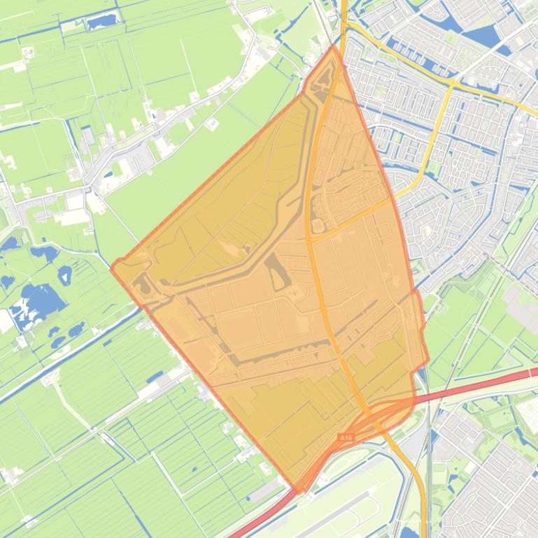 Kaart van de wijk Rodenrijs.