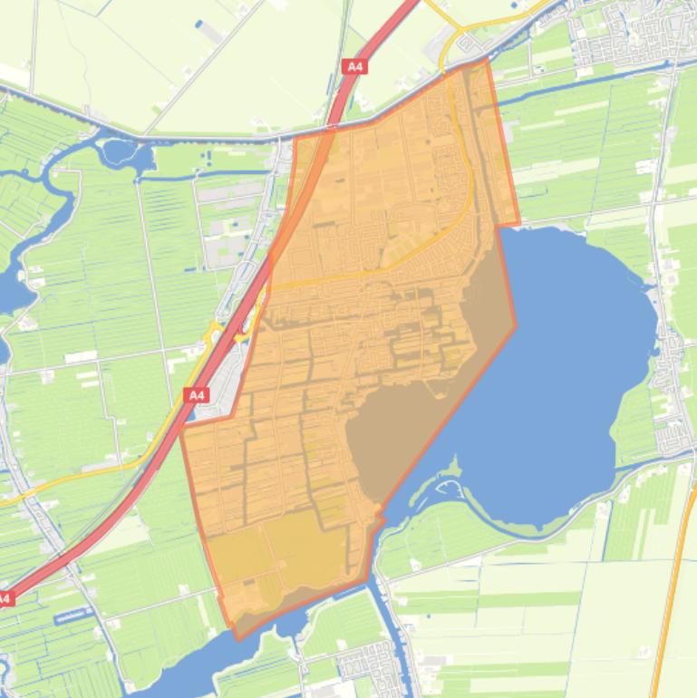 Kaart van de wijk Roelofarendsveen.