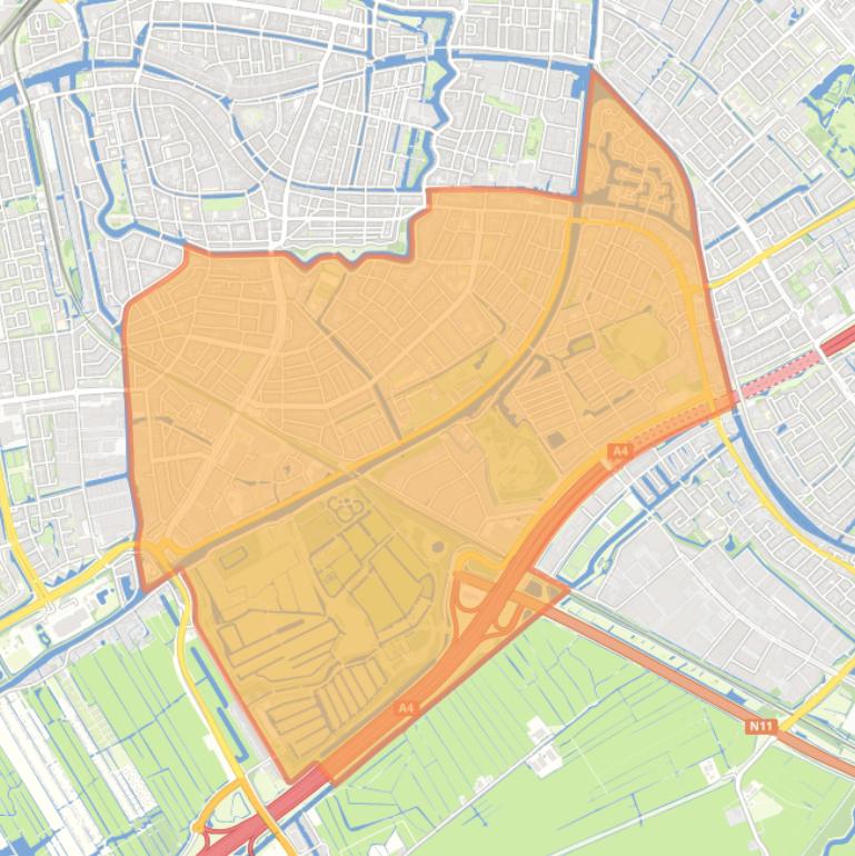 Kaart van de wijk Roodenburgerdistrict.