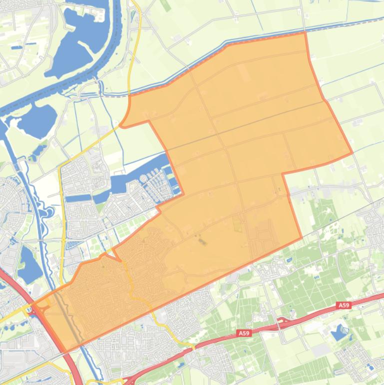 Kaart van de wijk Rosmalen-Noord.