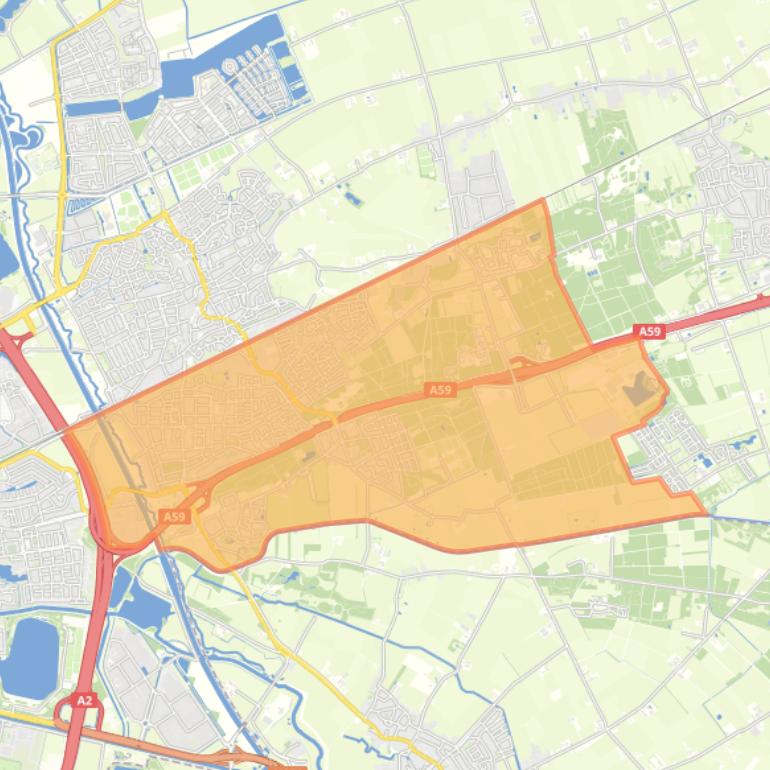 Kaart van de wijk Rosmalen-Zuid.