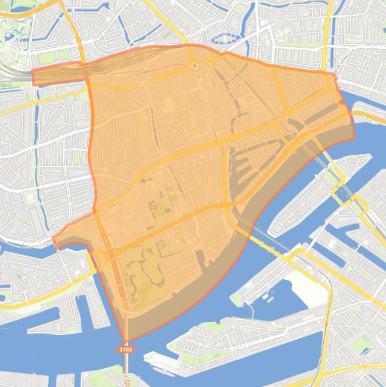 Kaart van de wijk Rotterdam Centrum.