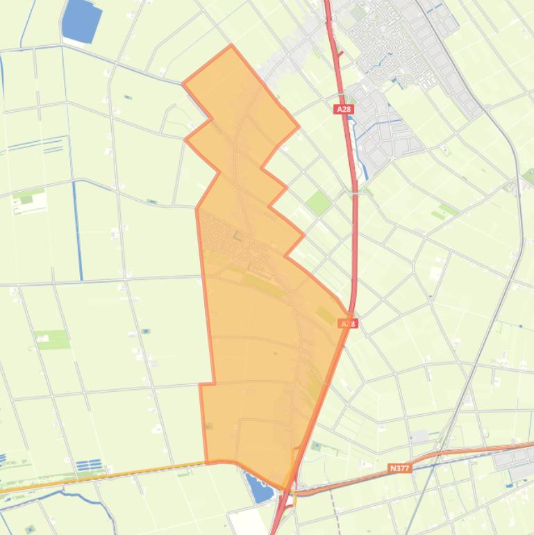 Kaart van de wijk Rouveen (kern).