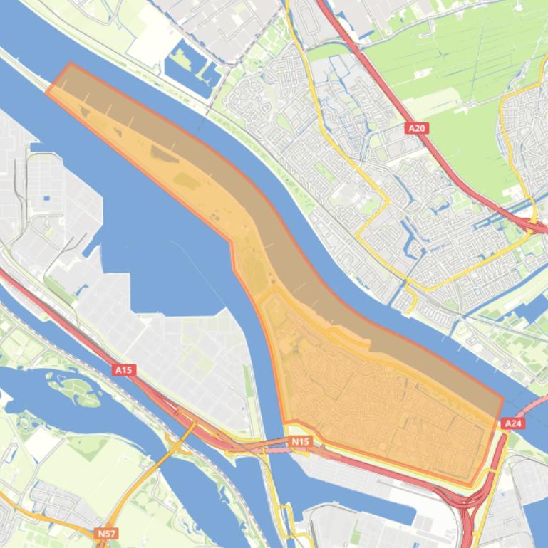 Kaart van de wijk Rozenburg.